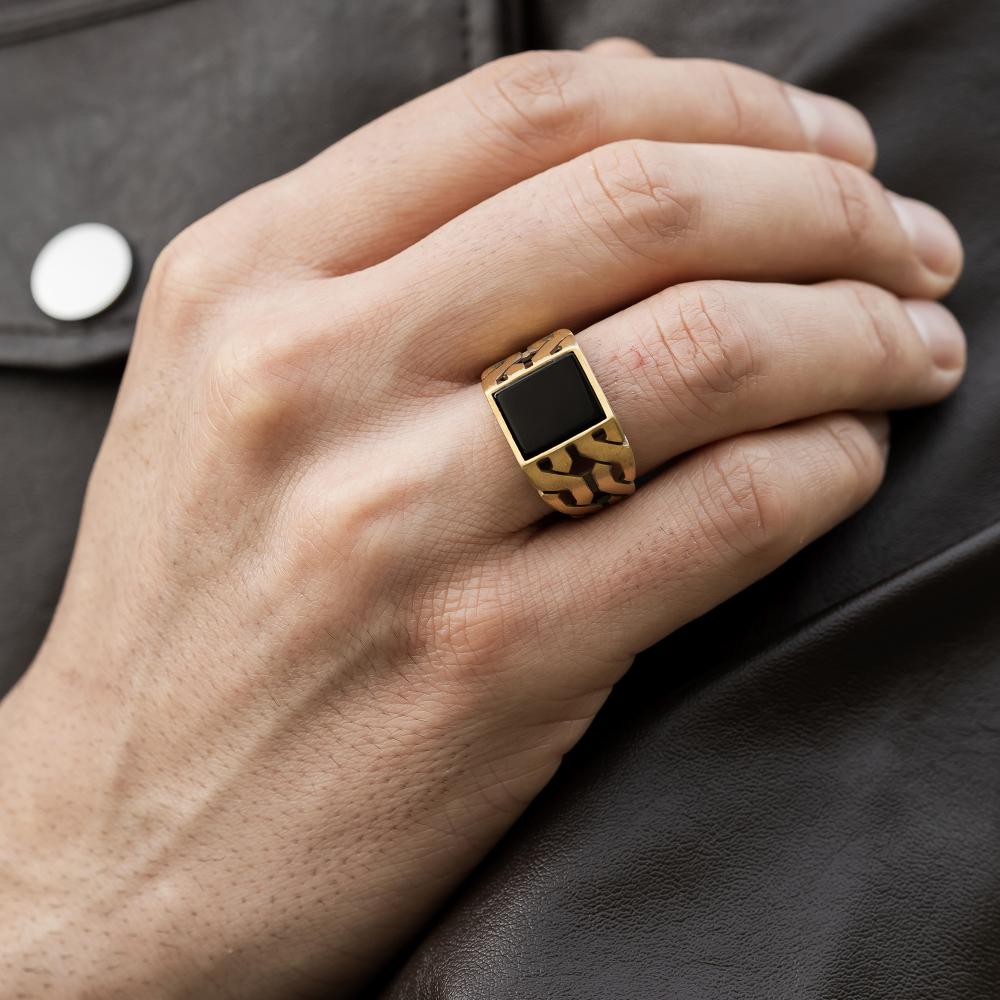 Grill golden Onyx Ring