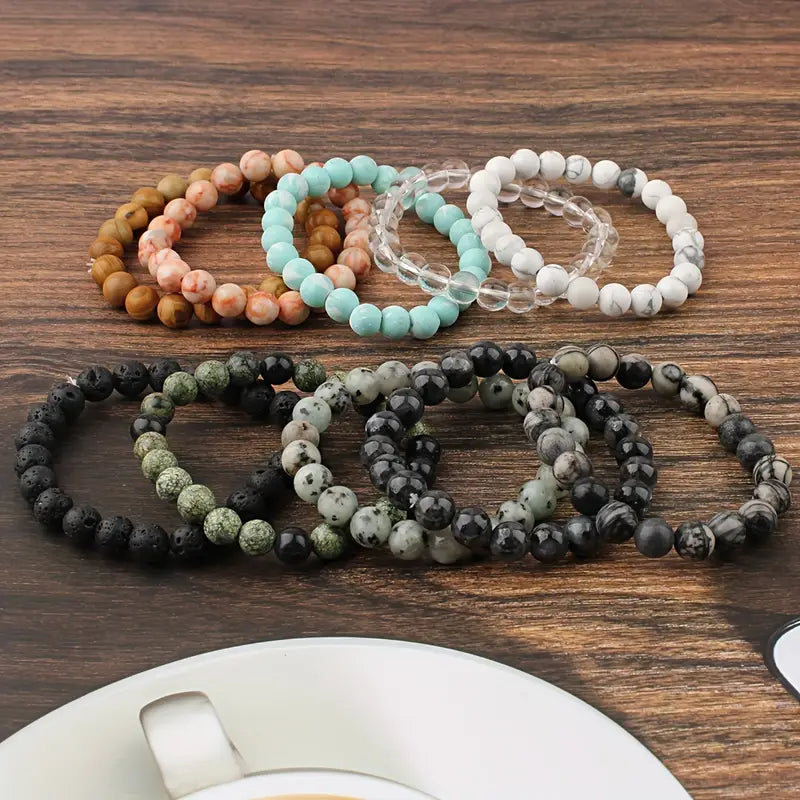 Pack of 10 Handcrafted Stone Bracelet ( unisex )