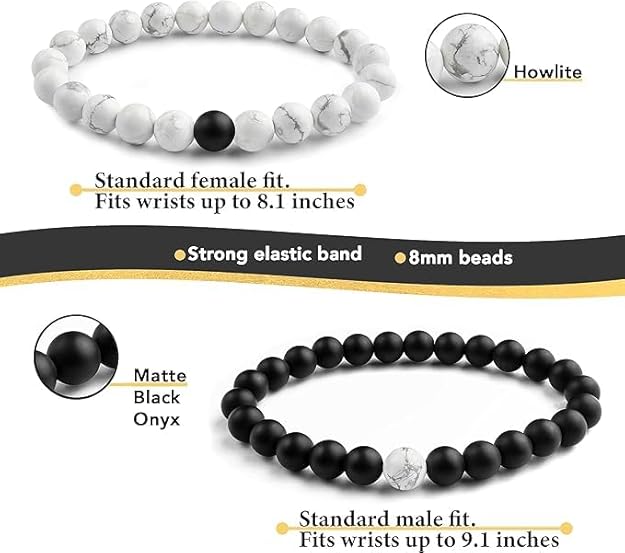 Couple Handcrafted Bead Stone Bracelet ( 2 Piece )
