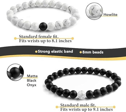 Couple Handcrafted Bead Stone Bracelet ( 2 Piece )