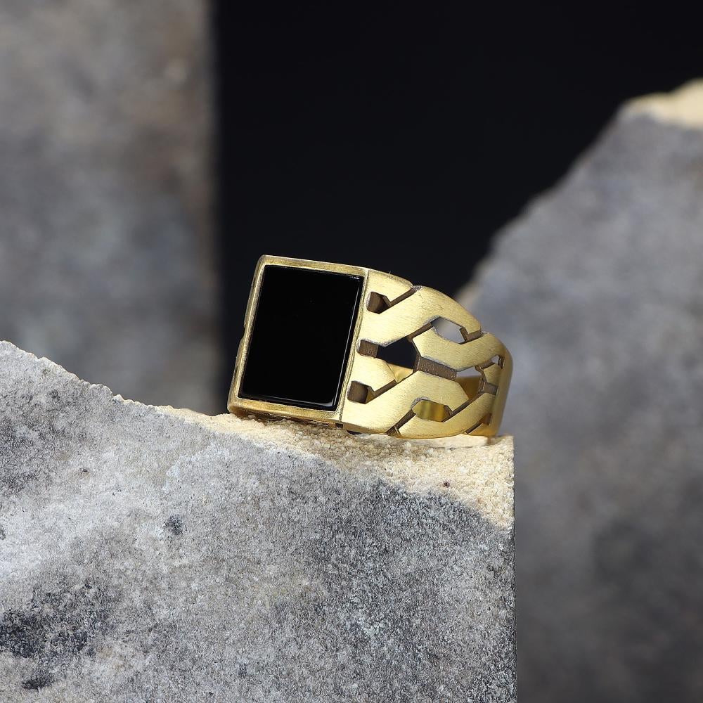 Grill golden  Onyx Ring