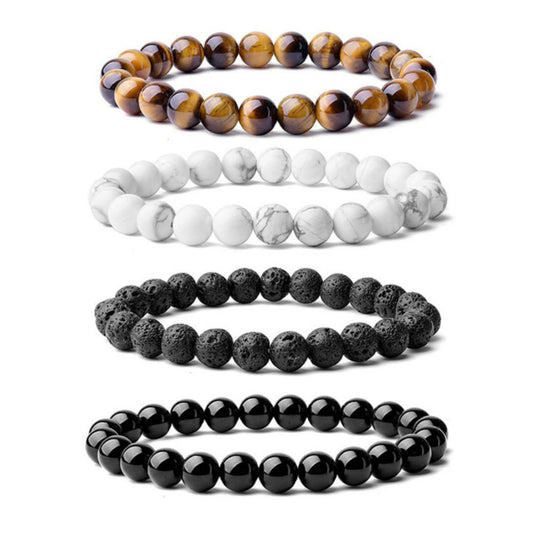 Pack of 4 Handcrafted Bead Stone Bracelet