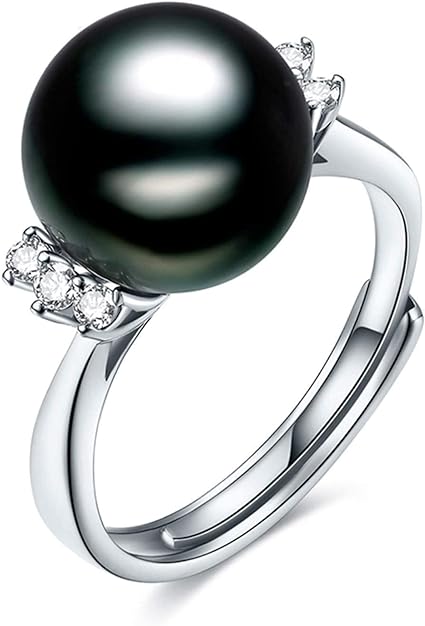 Adjustable Black Pearl ring - Zircon Jewellery Store