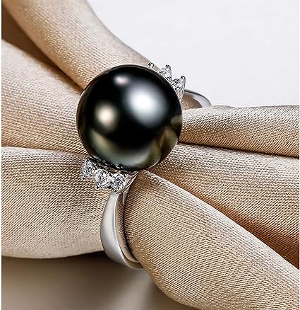 Adjustable Black Pearl ring - Zircon Jewellery Store