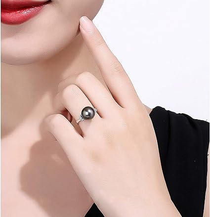 Adjustable Black Pearl ring - Zircon Jewellery Store