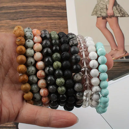 Pack of 10 Handcrafted Stone Bracelet ( unisex )