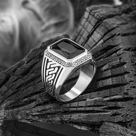 MYTHOLOGY - Black MEN RING - Zircon Jewellery Store