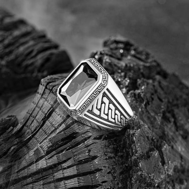 MYTHOLOGY - Black MEN RING - Zircon Jewellery Store